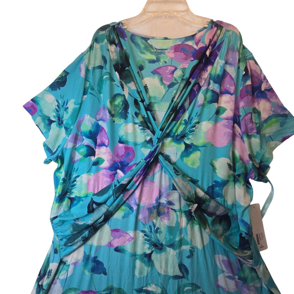 Soft Surroundings Floral Summer Maxi Dress Resort Boho Viscose Garden Stretch 2X - Picture 2 of 10